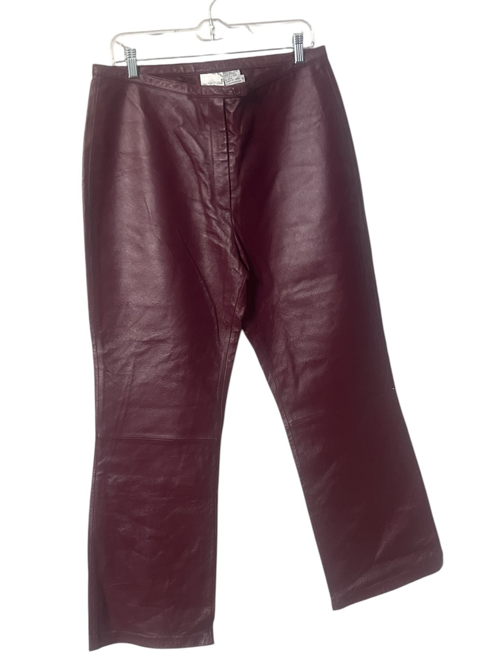 Newport News Vintage Burgundy Straight Leg Leather Pants Fall Quiet Luxury